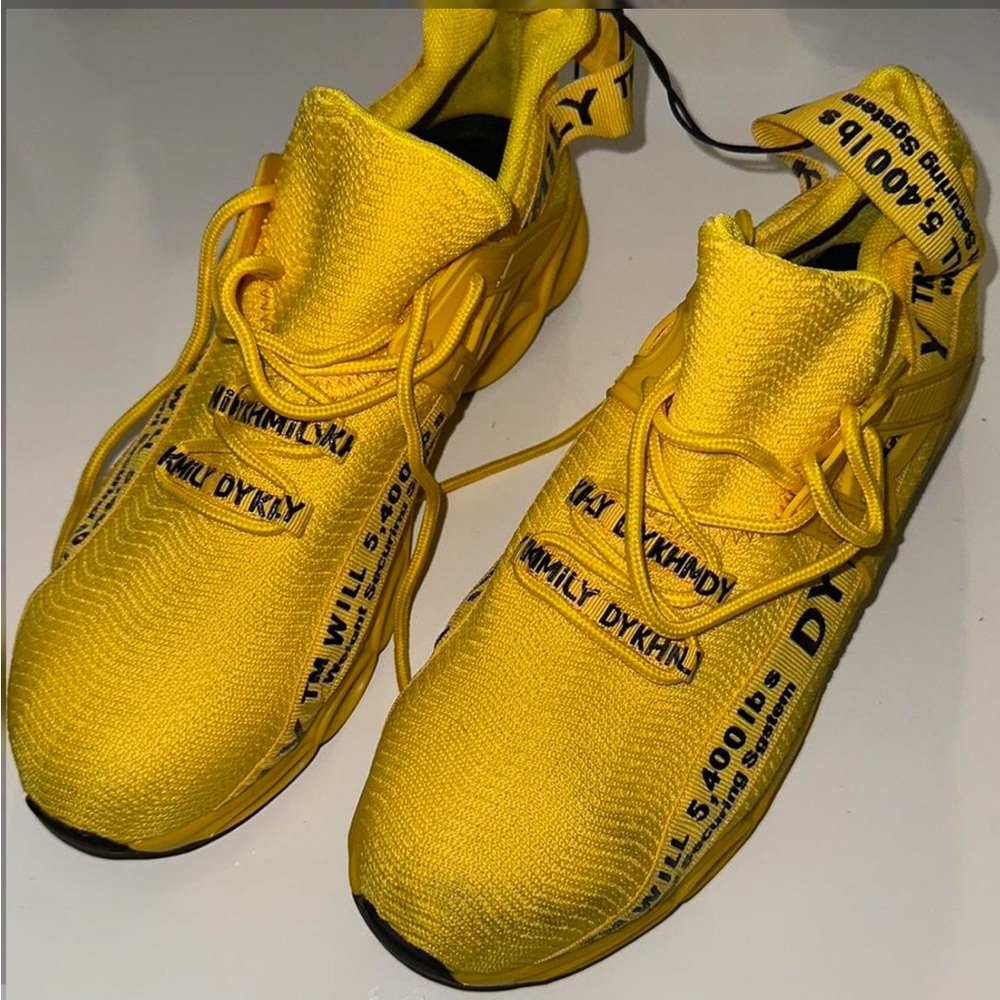 Yellow Steel Toe Shoes (Yeezy, Off white inspired vybe)